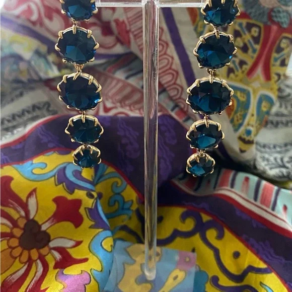 J.Crew 5 Tier Graduated Rhinestone Earrings $23 - Picture 1 of 2
